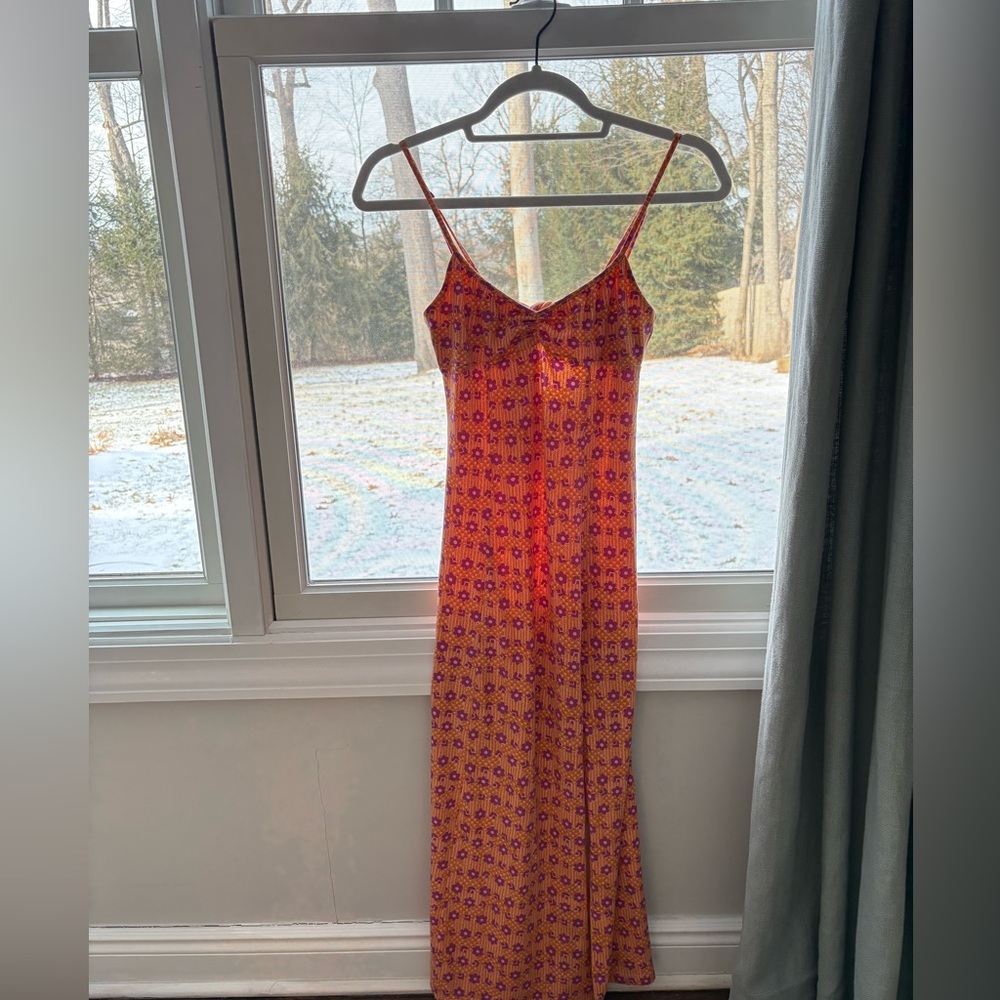 Floral Orange Maxi/Midi Dress